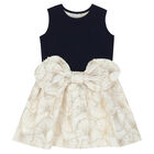 Girls Navy & Gold Dress, 1, hi-res