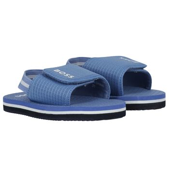 Boys Blue Logo Sandals