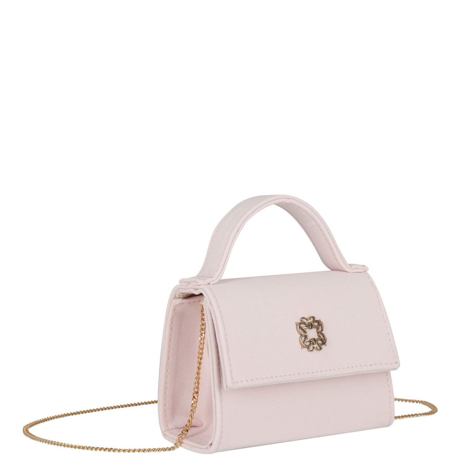 Girls Pink Crepe Handbag, 1, hi-res