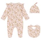 Baby Girls Pink & Gold Babygrow Gift Set (3 Piece), 1, hi-res