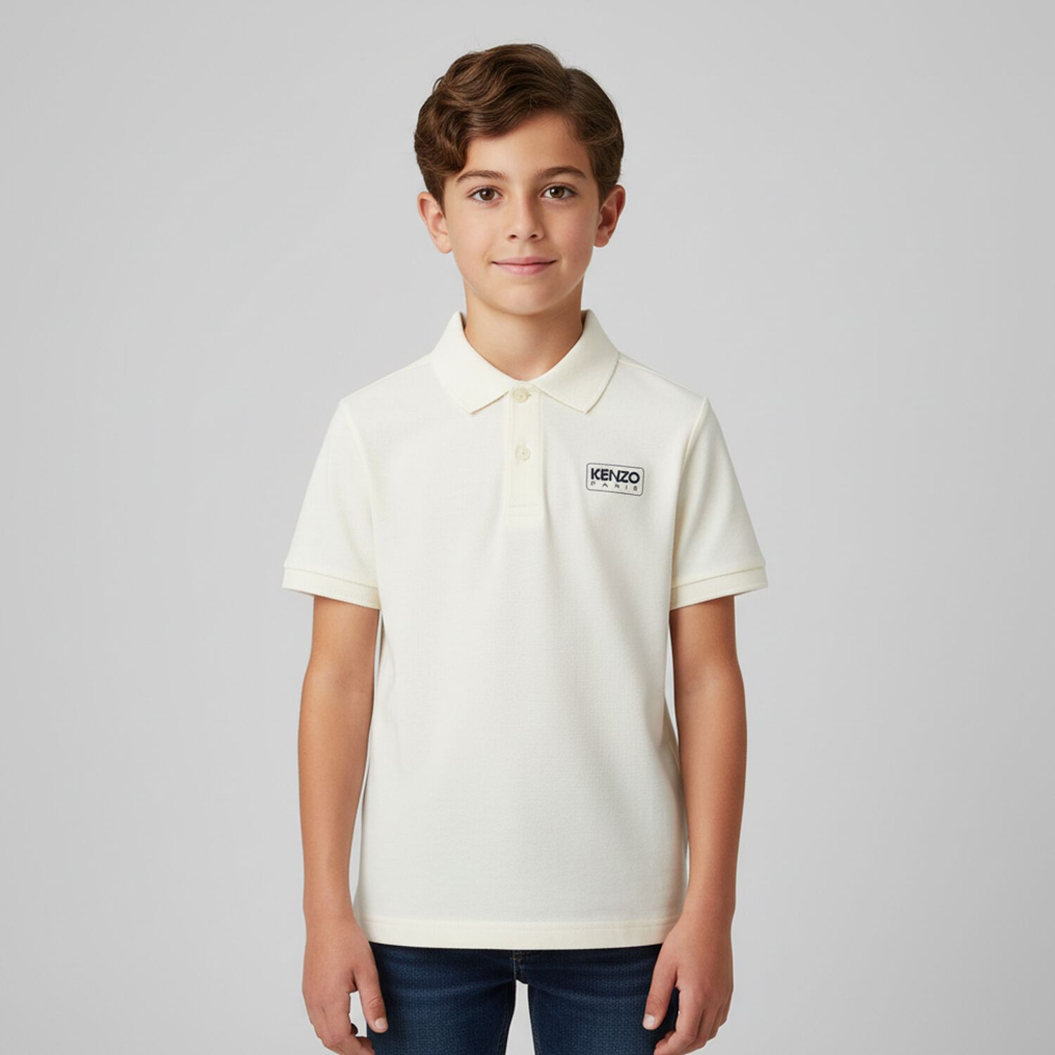 Boys Ivory Logo Polo Shirt, 1, hi-res image number null