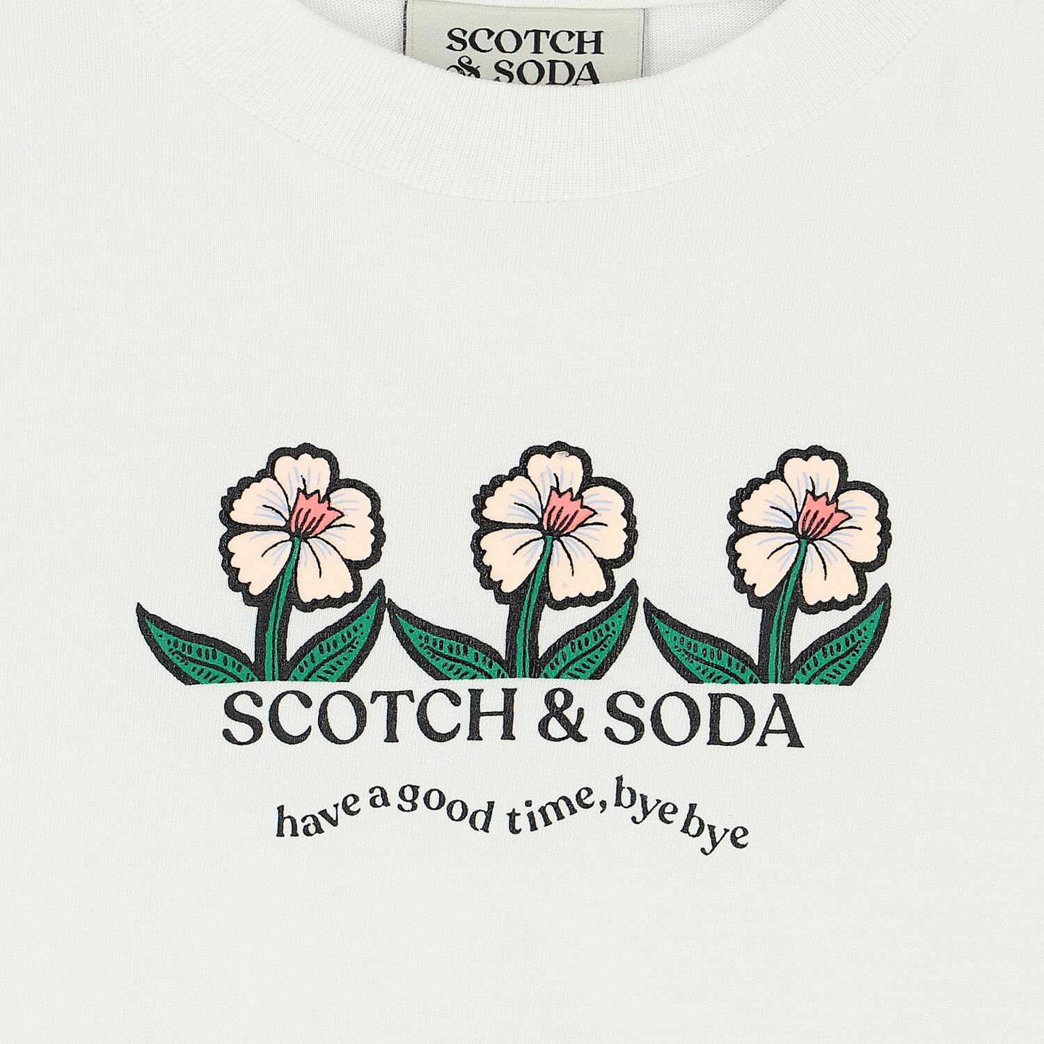 Girls Ivory Knotted Logo T-Shirt, 1, hi-res