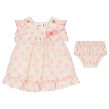 Baby Girls Ivory & Pink Dress Set