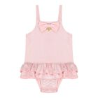 Baby Girls Pink Iridescent Shimmer Swimsuit, 1, hi-res