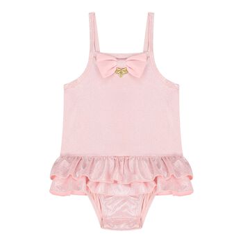 Baby Girls Pink Iridescent Shimmer Swimsuit