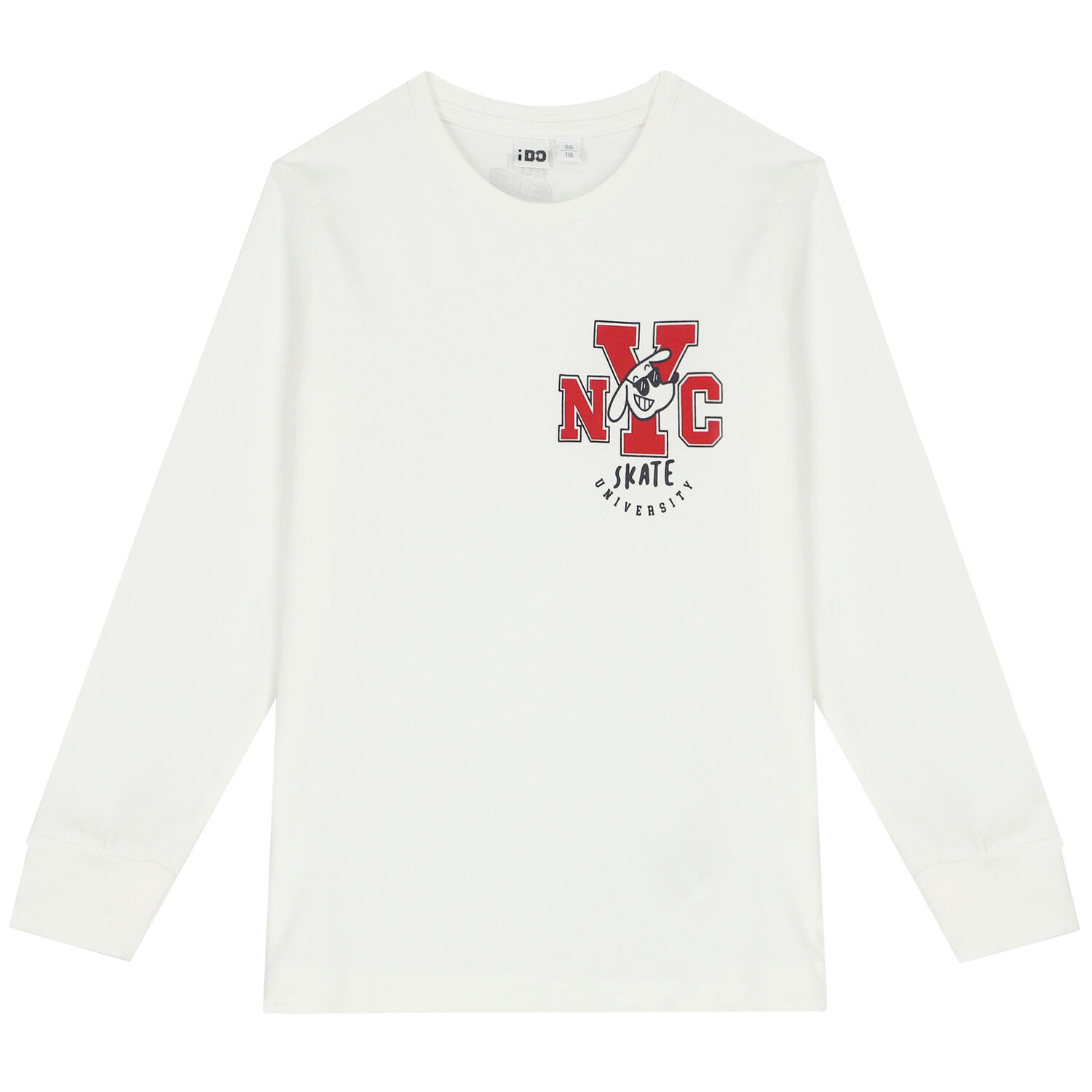 Boys Ivory Logo Long Sleeve Top, 1, hi-res