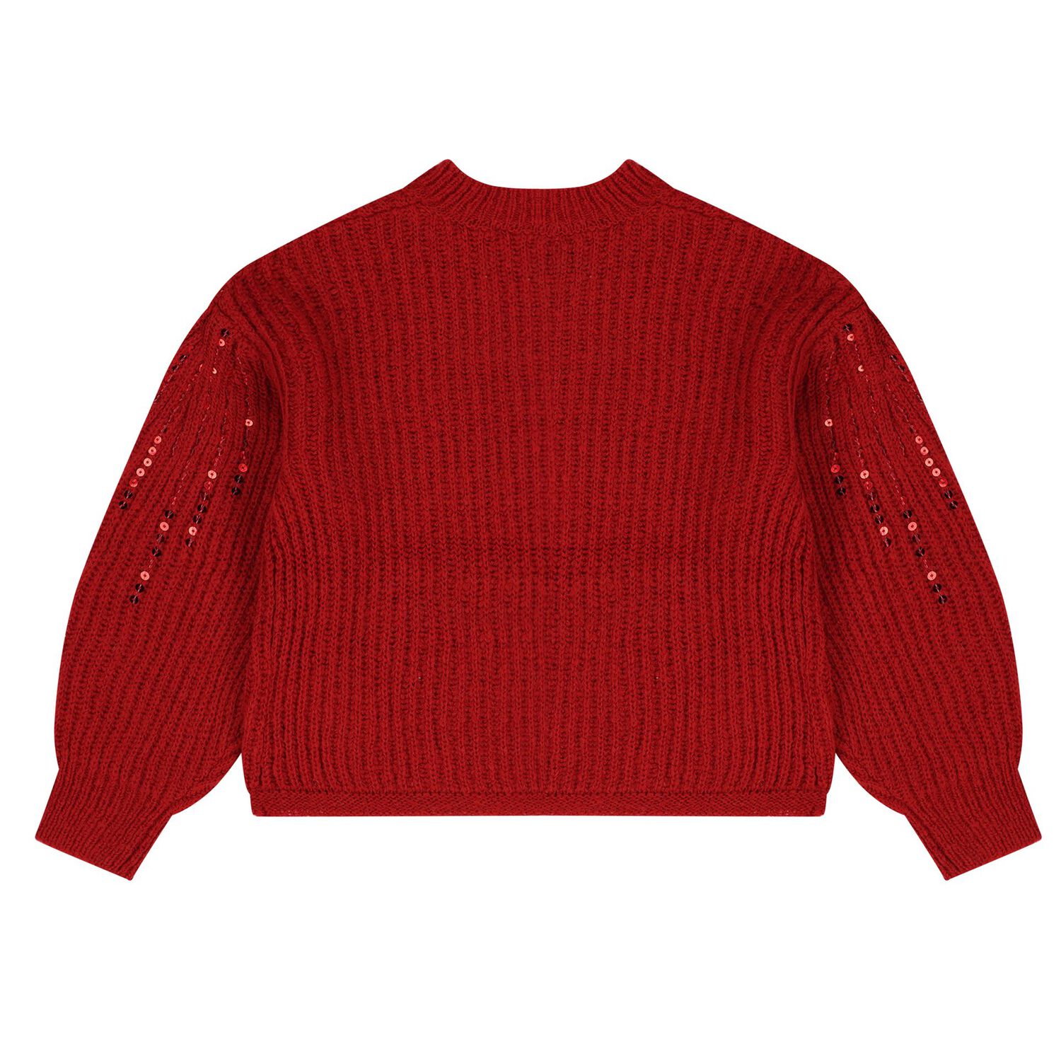Girls Red Embellished Sequin Skirt Set, 1, hi-res