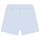 Baby Boys White & Blue Logo Shorts Set, 1, hi-res