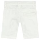 Younger Boys White Logo Shorts, 1, hi-res