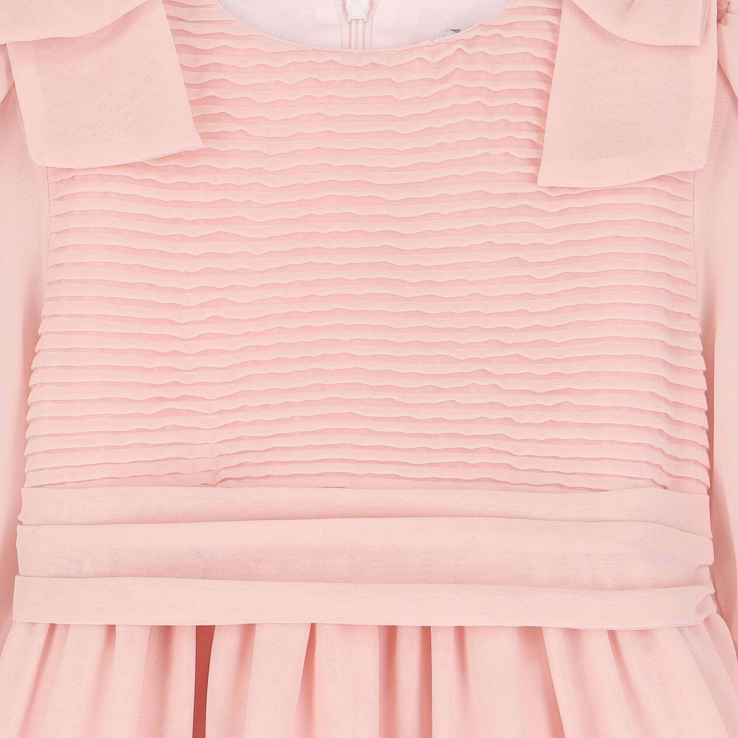 Younger Girls Pale Pink Chiffon Dress, 1, hi-res