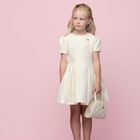 Girls Ivory Logo Quilted Handbag, 1, hi-res