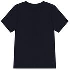 Boys Navy Blue Teddy Bear Logo T-Shirt, 4, hi-res