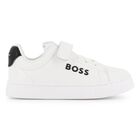 Boys White Logo Trainers, 2, hi-res