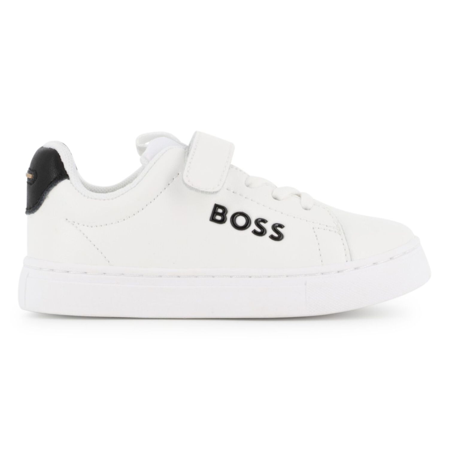 Boys White Logo Trainers, 2, hi-res