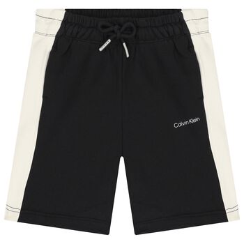 Boys Black & Ivory Cotton Jersey Shorts