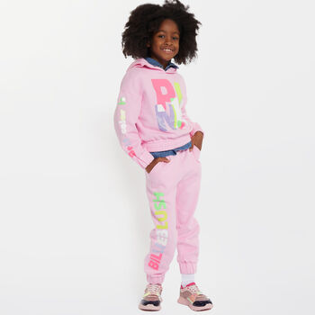 Girls Pink Logo Joggers