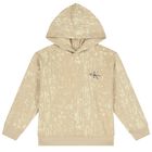 Boys Beige Logo Hooded Top, 1, hi-res