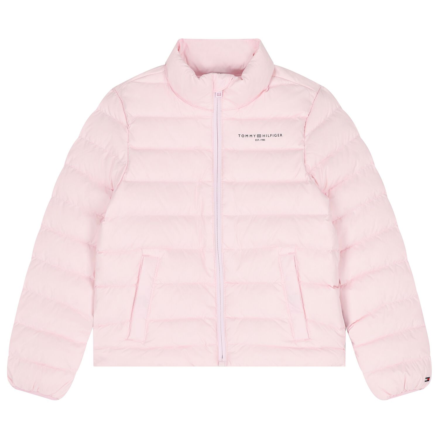 Girls Pink Logo Puffer Jacket, 2, hi-res