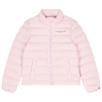 Girls Pink Logo Puffer Jacket
