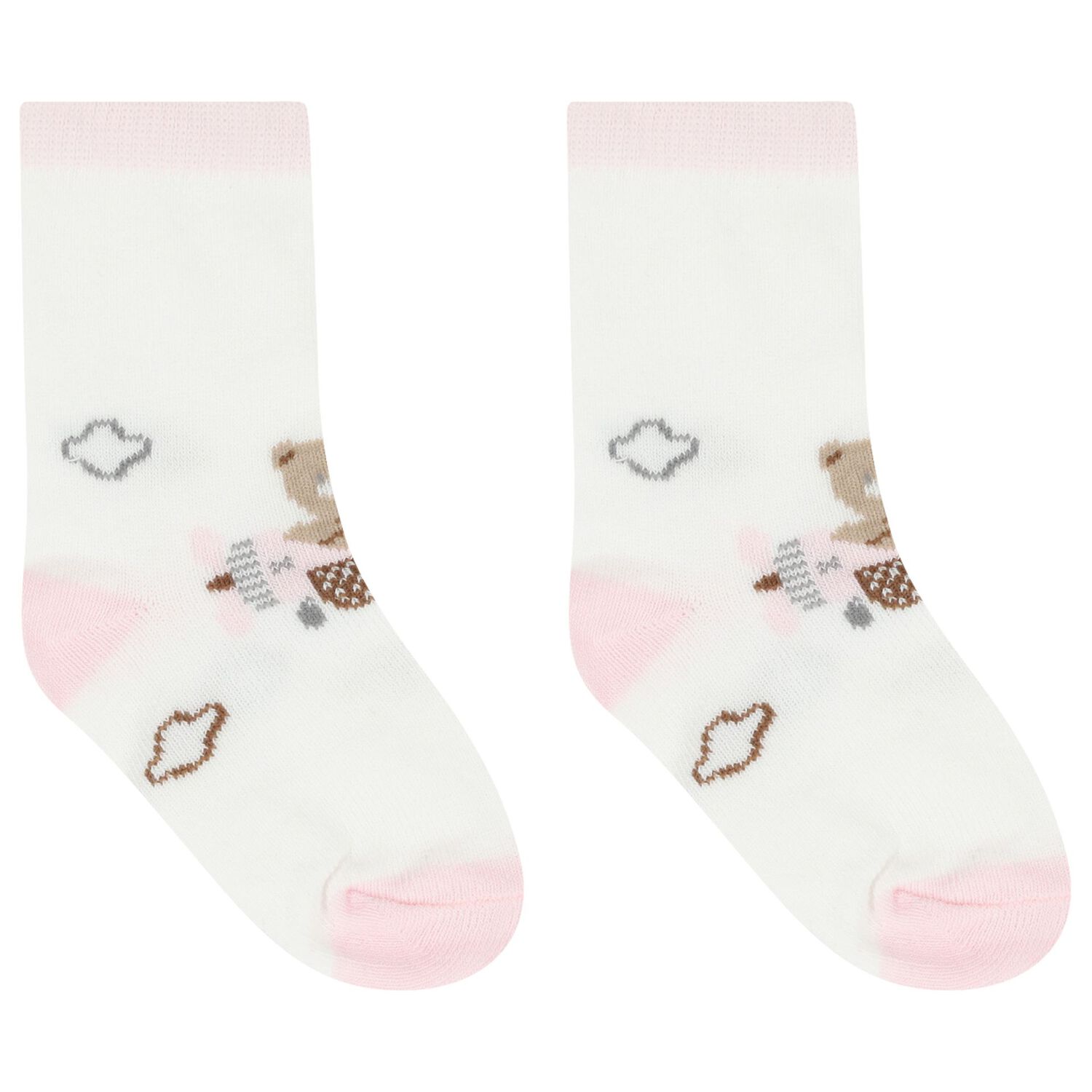 Baby Girls Pink & White Socks ( 4-Pack ), 4, hi-res