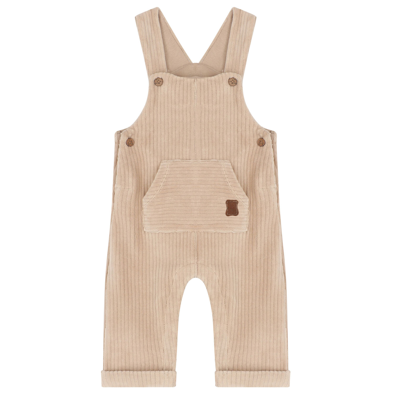 Baby Boys Beige Dungarees, 1, hi-res image number null