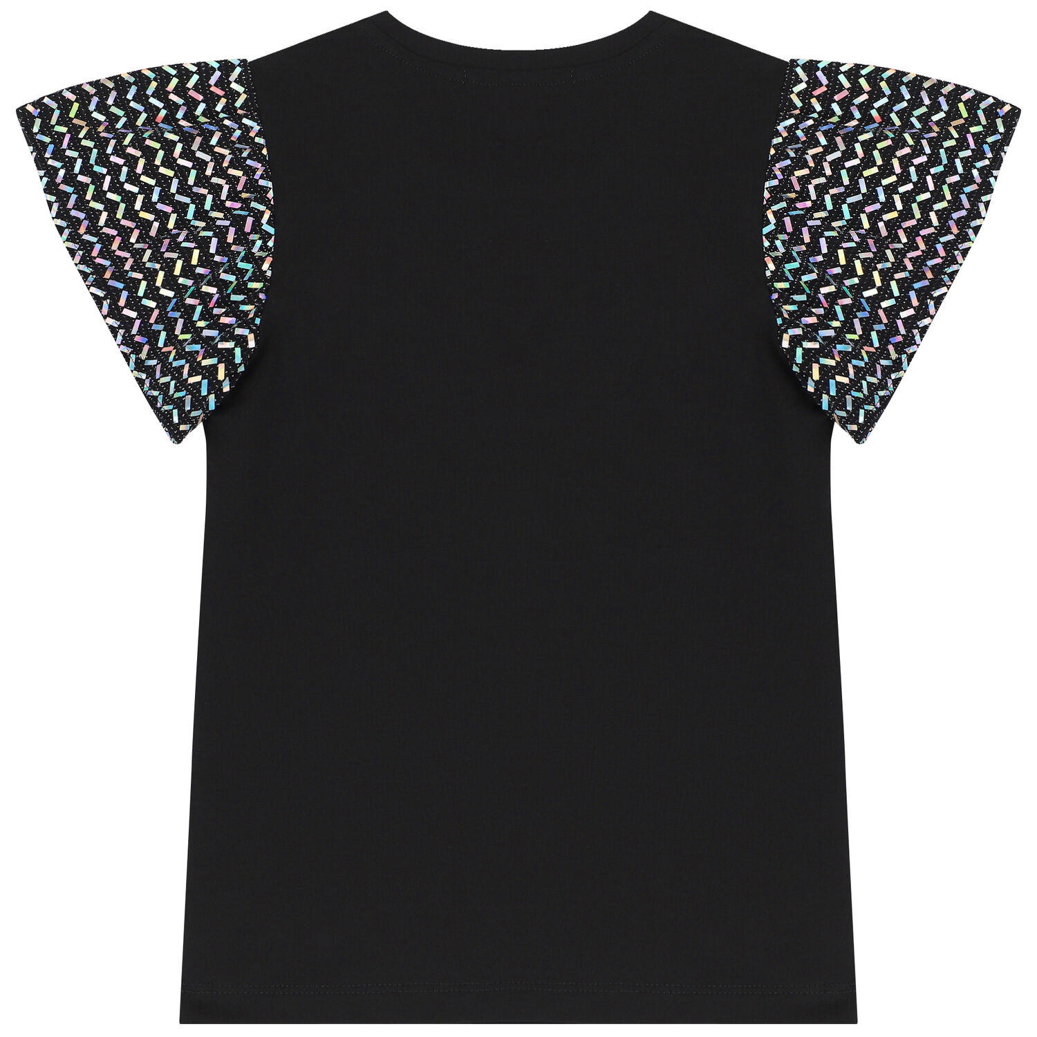 Girls Black & Silver Logo T-Shirt, 1, hi-res