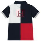 Boys White Logo Polo Shirt, 1, hi-res