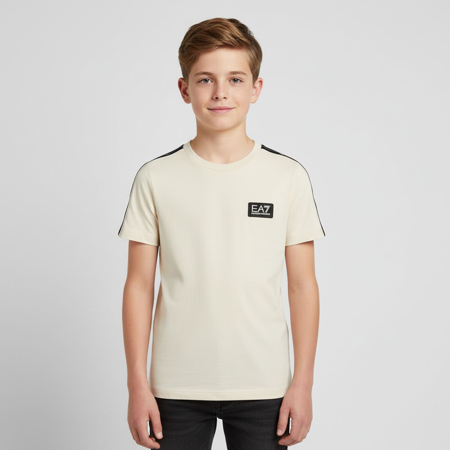 Boys Ivory Logo T-Shirt, 1, hi-res