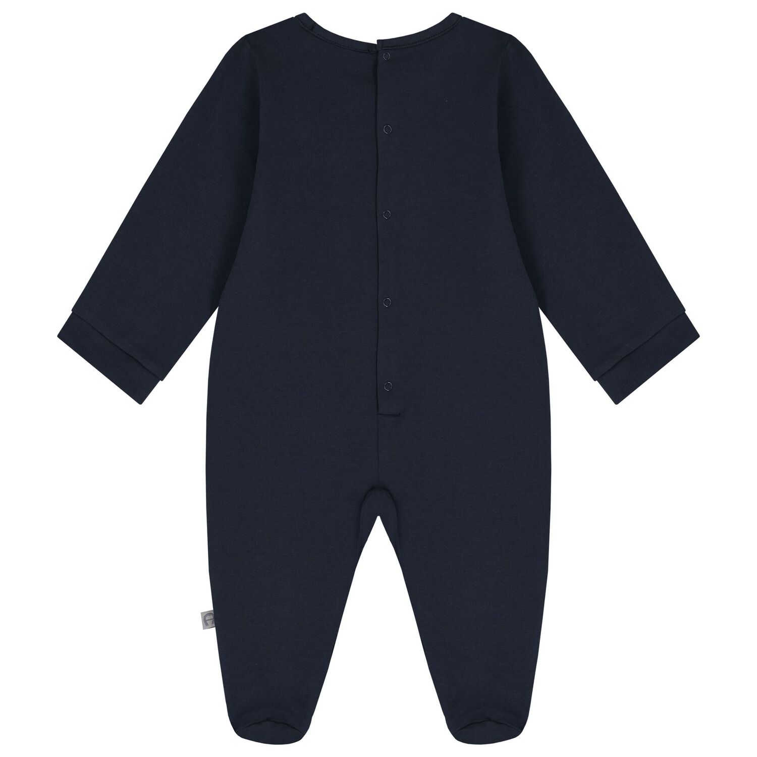 Baby Boys Navy Blue & Gold Logo Babygrow Set, 1, hi-res