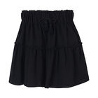 Girls Black Tiered Skirt, 1, hi-res
