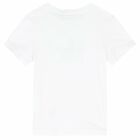 Girls White Logo T-Shirt, 4, hi-res