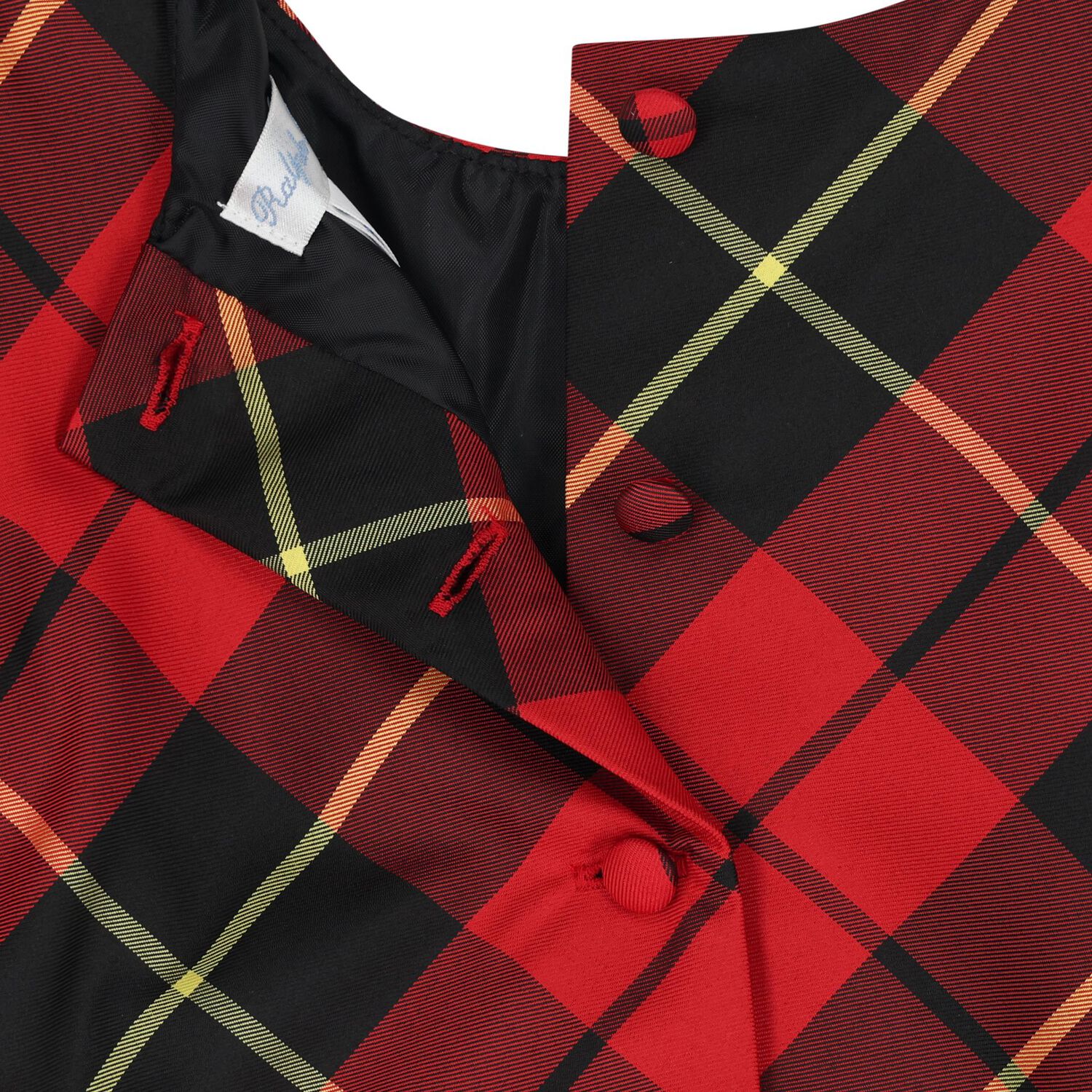 Baby Girls Red & Black Tartan Taffeta Dress Set, 1, hi-res