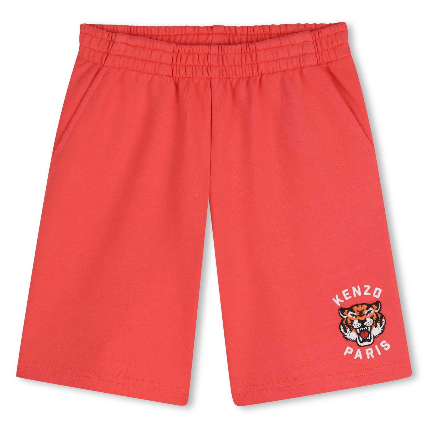 Boys Red Tiger Logo Shorts, 1, hi-res