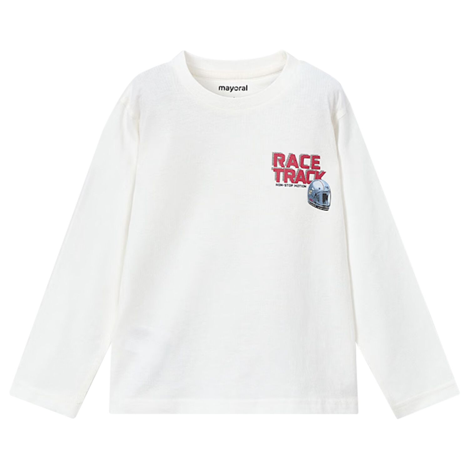 Boys White Helmet Long Sleeve Top, 1, hi-res