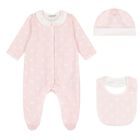 Baby Girls Pink & White Polka Dots Babygrow Gift Set, 1, hi-res