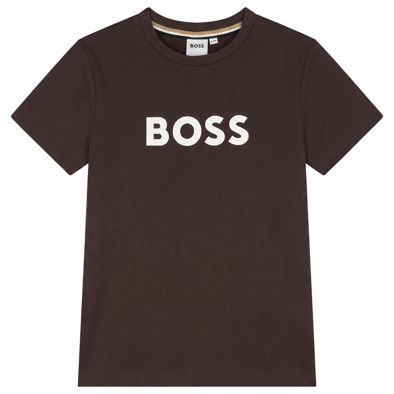 Boys Mini Me Brown Logo T-Shirt, 3, hi-res