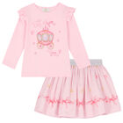 Girls Pink Skirt Set, 2, hi-res
