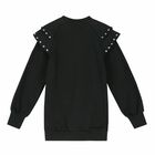 Girls Black Logo Sweatshirt Dress, 1, hi-res