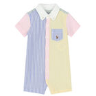 Baby Boys Multi-Colored Logo Polo Romper, 1, hi-res
