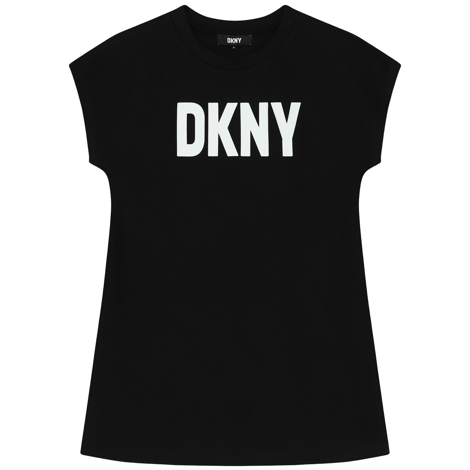 Girls Black Logo Dress, 1, hi-res