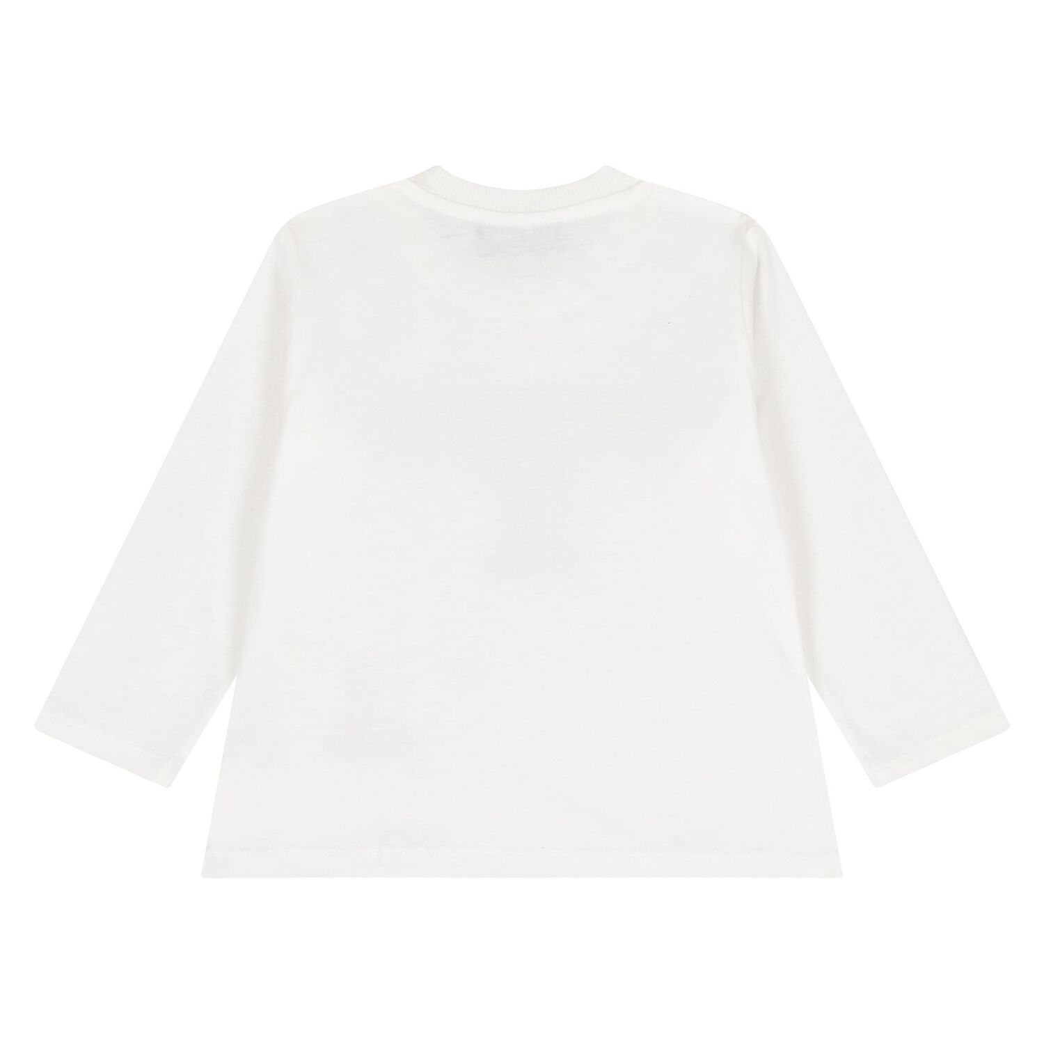 Younger White Teddy Bear Logo Long Sleeve Top, 1, hi-res