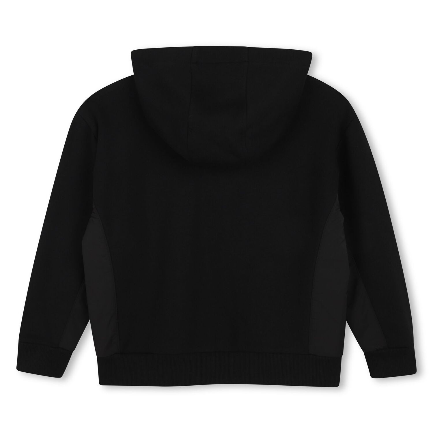 Boys Black Logo Hooded Zip Up Top, 1, hi-res