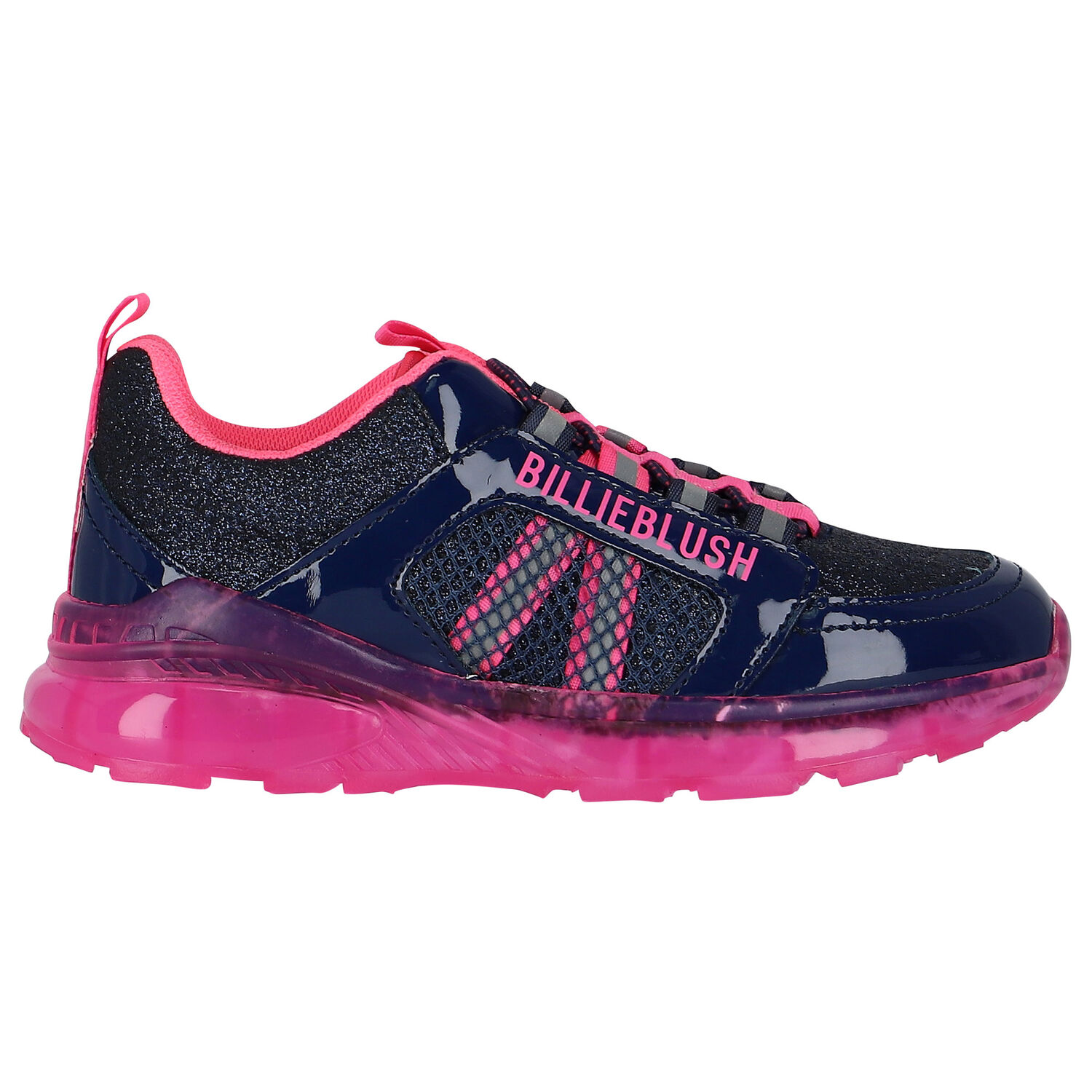Girls Navy Blue & Pink Logo Trainers&Acirc;&nbsp;, 1, hi-res