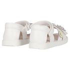 Younger Girls Ivory Flower Sandals, 1, hi-res
