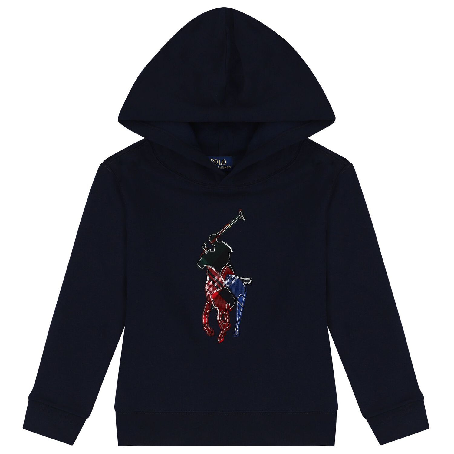 Boys Navy Blue Logo Hooded Top, 1, hi-res image number null