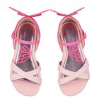 Girls Pink Butterfly Sandals, 1, hi-res