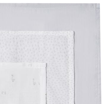 Baby Boys Ivory & Grey Muslin Swaddles ( 3-Pack )