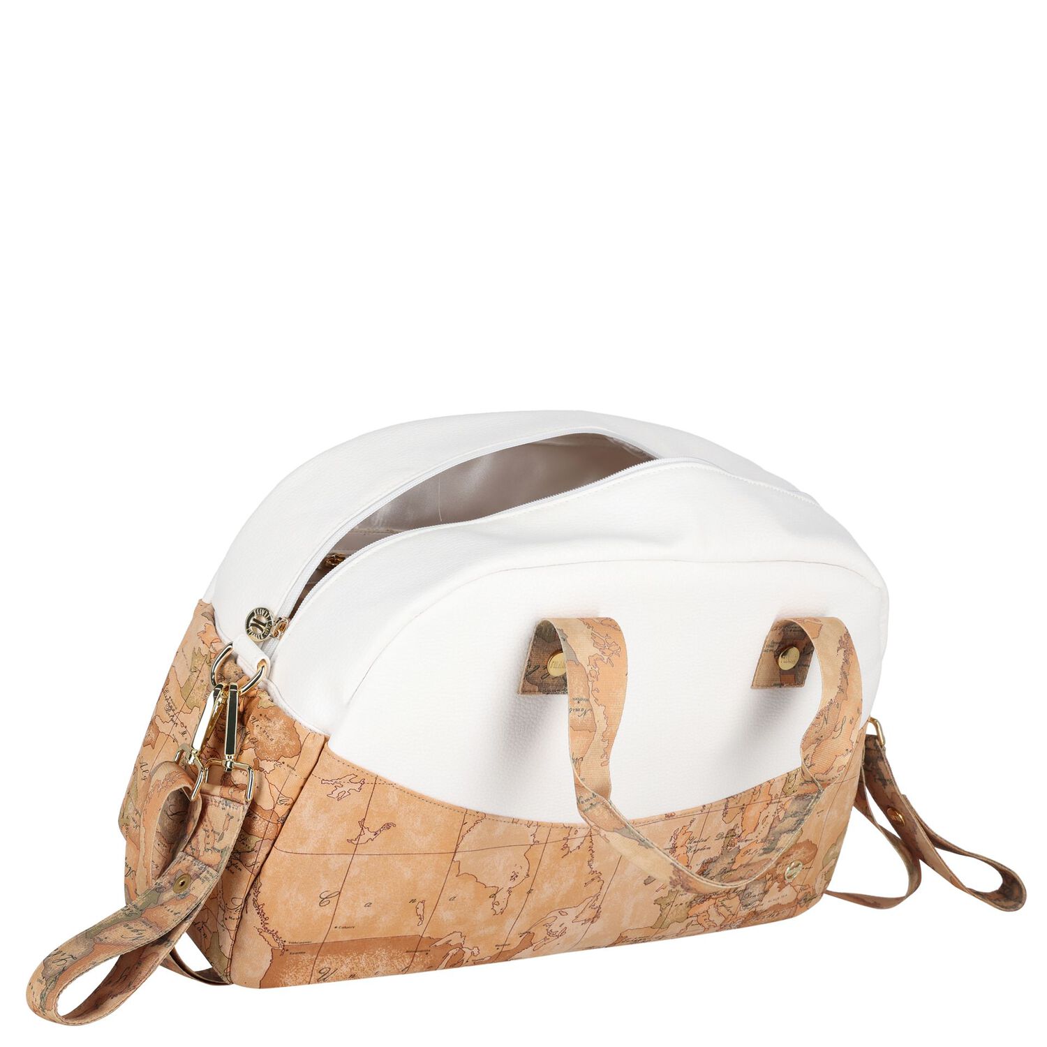 White & Beige Geo Map Baby Changing Bag, 1, hi-res image number null