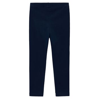Girls Navy Blue Logo Leggings