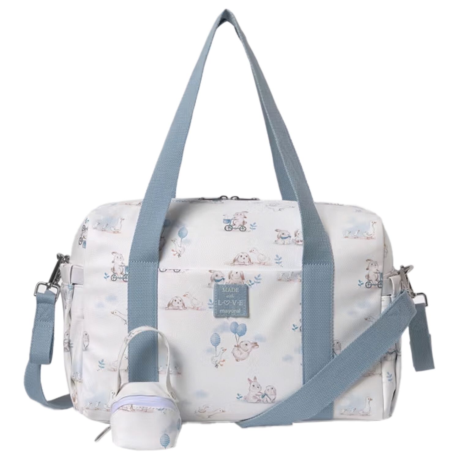 White & Blue Baby Changing Bag, 1, hi-res